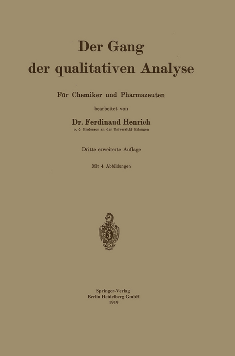 Der Gang der qualitativen Analyse - Ferdinant Henrich