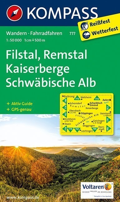 KOMPASS Wanderkarte Filstal, Remstal, Kaiserberge, Schwäbische Alb - 