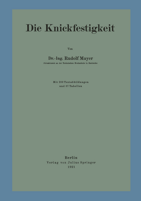 Die Knickfestigkeit - Rudolf Mayer