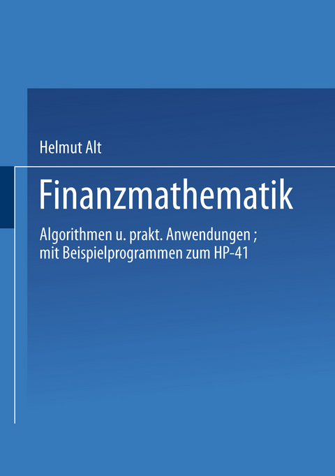 Finanzmathematik - Alt Helmut