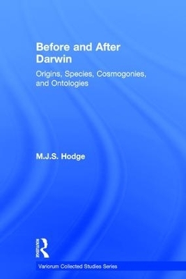 Before and After Darwin - M.J.S. Hodge
