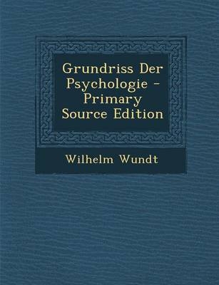 Grundriss Der Psychologie - Primary Source Edition - Wilhelm Wundt