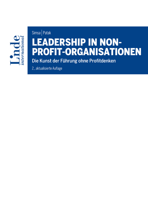 Leadership in Non-Profit-Organisationen -  Ruth Simsa,  Michael Patak