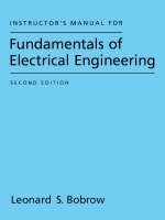 Instructor's Manual for Fundamentals of Electrical Engineering - Leonard S. Bobrow