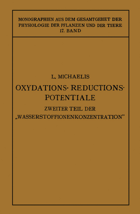 Oxydations-Reductions-Potentiale - Leonor Michaelis