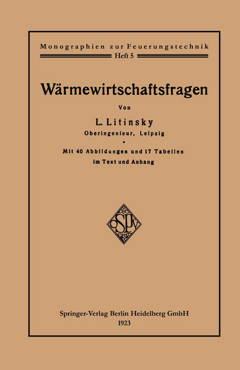 Wärmewirtschaftsfragen - Leonid Litinsky