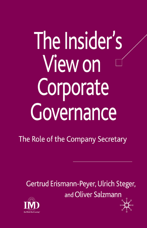 The Insider's View on Corporate Governance - G. Erismann-Peyer, U. Steger, O. Salzmann