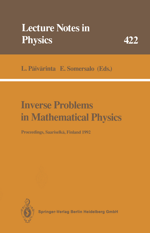 Inverse Problems in Mathematical Physics - 