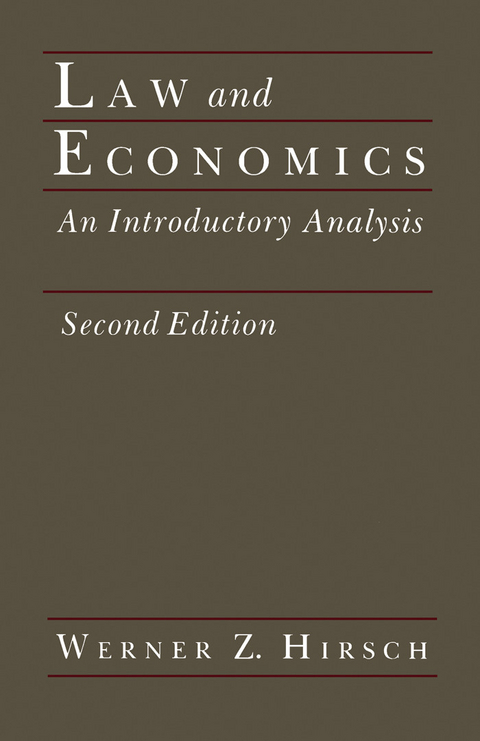 Law and Economics -  Werner Z. Hirsch
