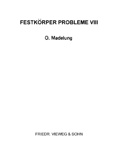 Festkorper Probleme VIII - 