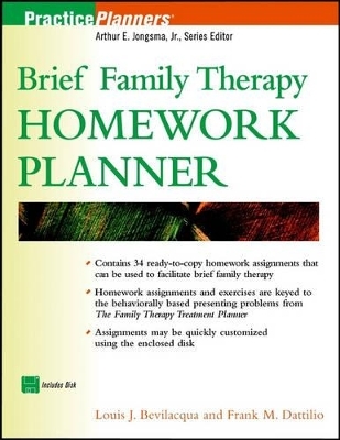 Brief Family Therapy Homework Planner - Louis Bevilacqua, Frank M. Dattilio