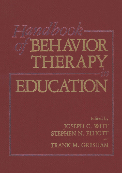Handbook of Behavior Therapy in Education - 