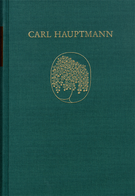 Carl Hauptmann: Sämtliche Werke / Band XI,I: Wissenschaftliche Schriften (Text) - Carl Hauptmann