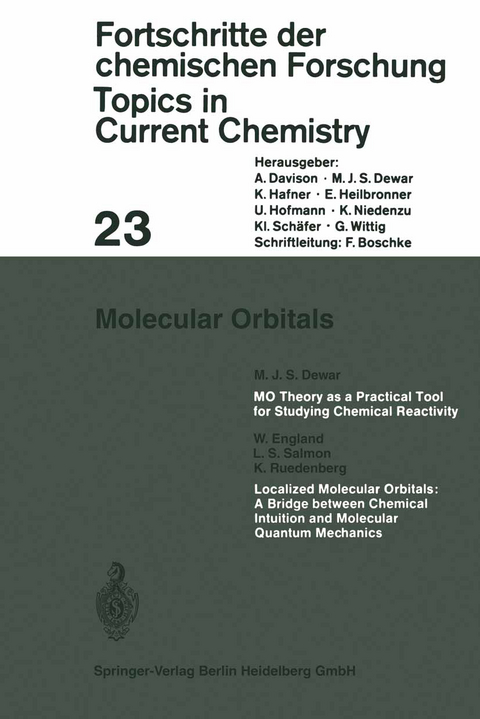 Molecular Orbitals - A. Davison, M. J. S. Dewar, K. Hafner, E. Heilbronner, U. Hofmann, K. Niedenzu, Kl. Schäfer, G. Wittig