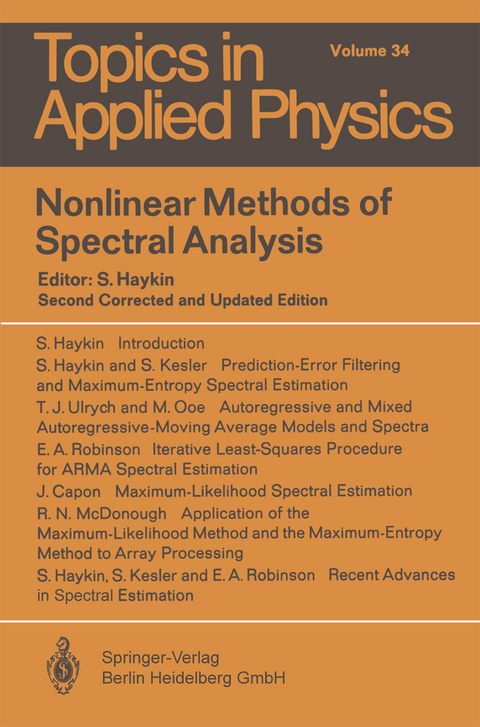 Nonlinear Methods of Spectral Analysis - 