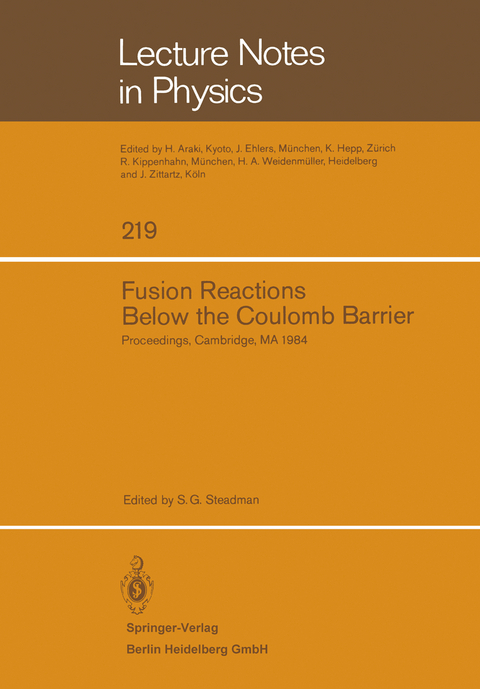 Fusion Reactions Below the Coulomb Barrier - 