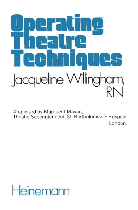 Operating Theatre Techniques -  Jacqueline Willingham