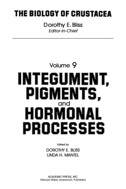 Integument, Pigments, and Hormonal Processes - 