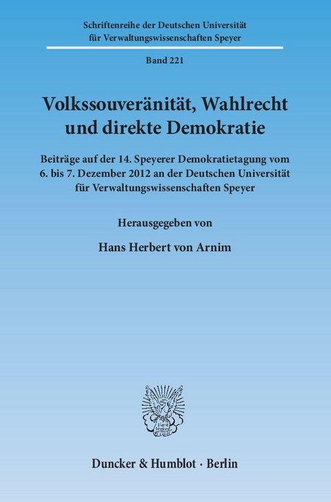 Volkssouveränität, Wahlrecht und direkte Demokratie. - 