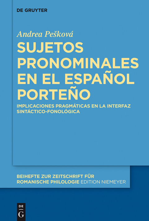 Sujetos pronominales en el español porteño -  Andrea Pe?kova