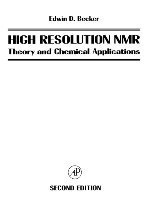 High Resolution NMR -  Bozzano G Luisa