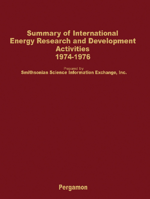 Summary of International Energy Research and Development Activities 1974-1976 -  Sam Stuart