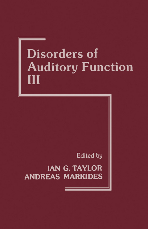 Disorders of Auditory Function - 