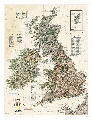 Britain And Ireland Executive Laminated Map - National Geographic Maps