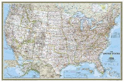 United States Classic, Poster Size, Tubed - National Geographic Maps