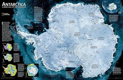 Antarctica Satellite, Tubed - National Geographic Maps