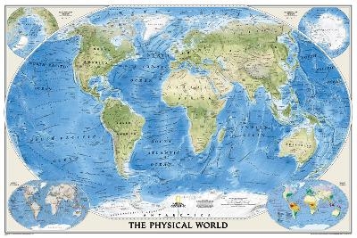 The Physical World, Poster Size Flat - National Geographic Maps