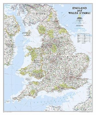 England And Wales Classic Flat - National Geographic Maps