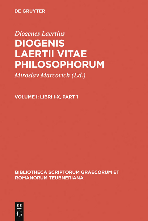 Libri I-X -  Diogenes Laertius