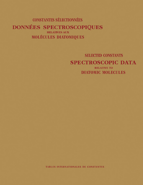 Spectroscopic Data Relative to Diatomic Molecules -  B. Rosen