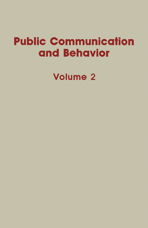 Public Communication and Behavior - 