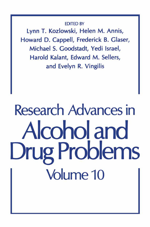 Research Advances in Alcohol and Drug Problems - 