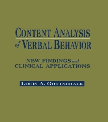 Content Analysis of Verbal Behavior - Louis A. Gottschalk