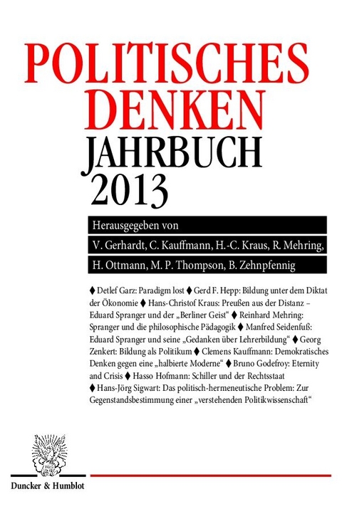Politisches Denken. Jahrbuch 2013. - 