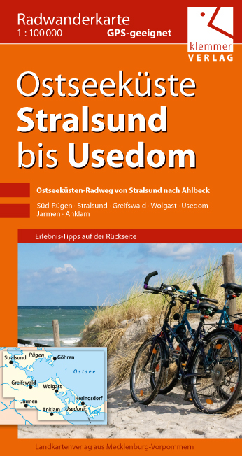 Radwanderkarte Ostseeküste Stralsund bis Usedom - 
