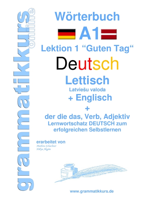 Wörterbuch Deutsch - Lettisch - Englisch Niveau A1 -  Edouard Akom,  Marlene Schachner