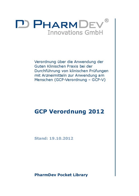 GCP Verordnung 2012