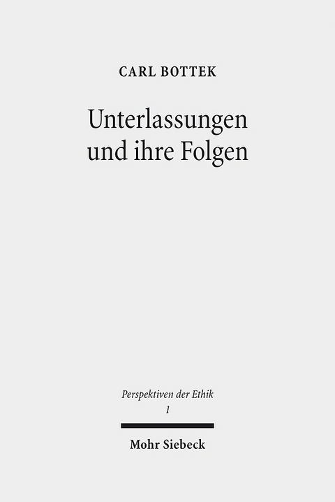 Unterlassungen und ihre Folgen - Carl Bottek