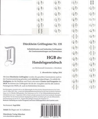 HGB im dtv Dürckheim-Griffregister Nr. 135 (Nachdruck 2017) - Constantin von Dürckheim