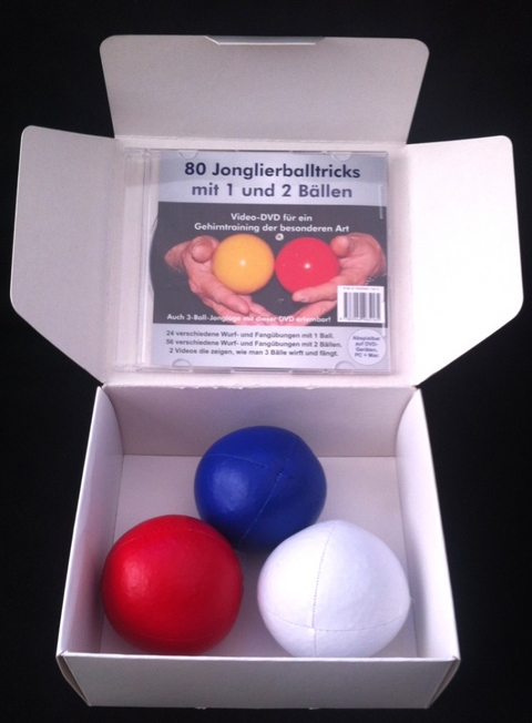 Video-DVD " 80 Jonglierballtricks mit 1 und 2 Bällen" & 3 Jonglierbälle - Stephan Ehlers