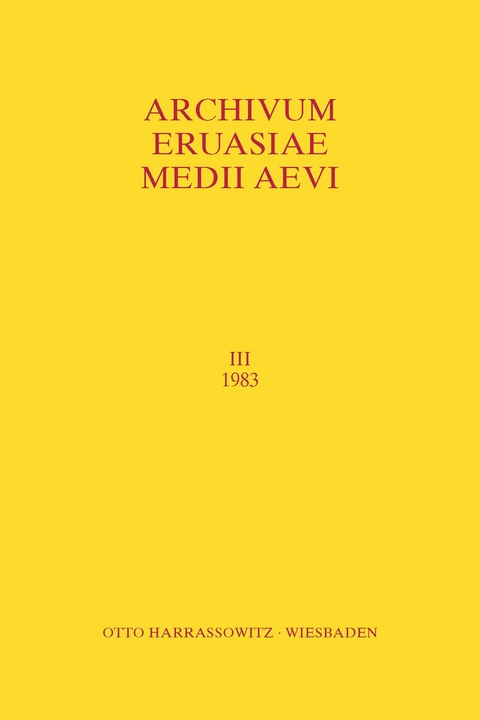 Archivum Eurasiae Medii Aevi III 1983 - 