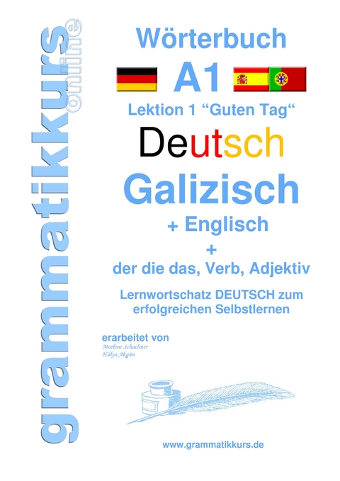 Wörterbuch Deutsch - Galizisch - Englisch Niveau A1 -  Marlene Schachner,  Edouard Akom