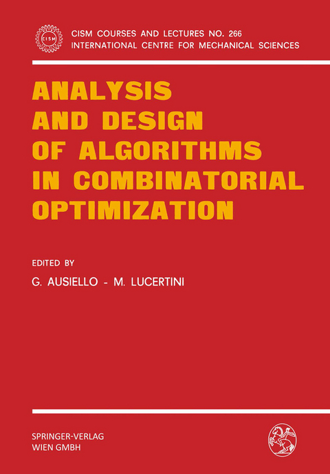 Analysis and Design of Algorithms in Combinatorial Optimization - 