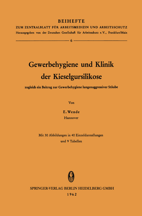 Gewerbehygiene und Klinik der Kieselgursilikose - Erich Wende