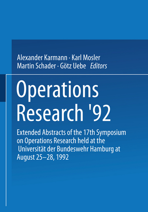 Operations Research ’92 - 