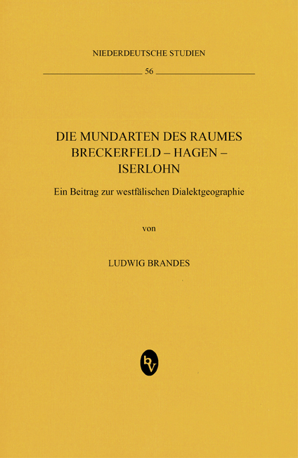 Die Mundarten des Raumes Breckerfeld – Hagen – Iserlohn - Ludwig Brandes